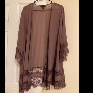 Purple sheer/lace kimono